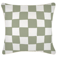 Cushion Cover-With Piping-Check Sage-45cm x 45cm