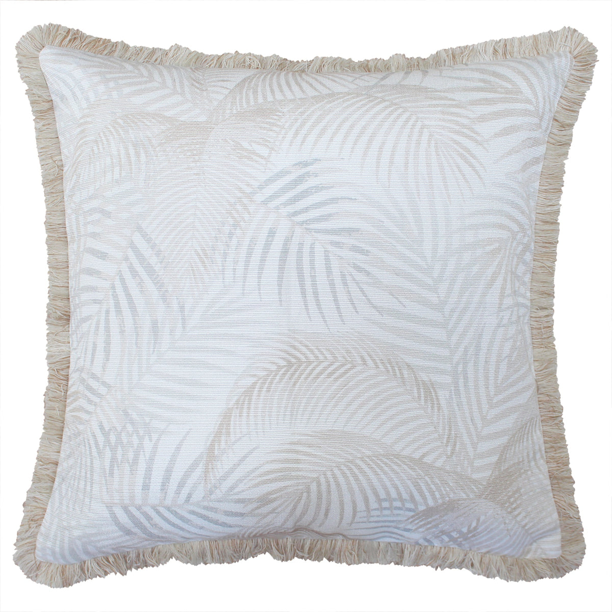Cushion Cover-Coastal Fringe-Seminyak Biscuit-60cm x 60cm