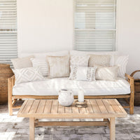 Cushion Cover-Coastal Fringe-Tall Palms Beige-60cm x 60cm