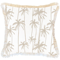 Cushion Cover-Coastal Fringe-Tall Palms Beige-60cm x 60cm