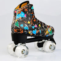 NNEIDS Flash Wheel Roller Skates For Adults - White Size 43