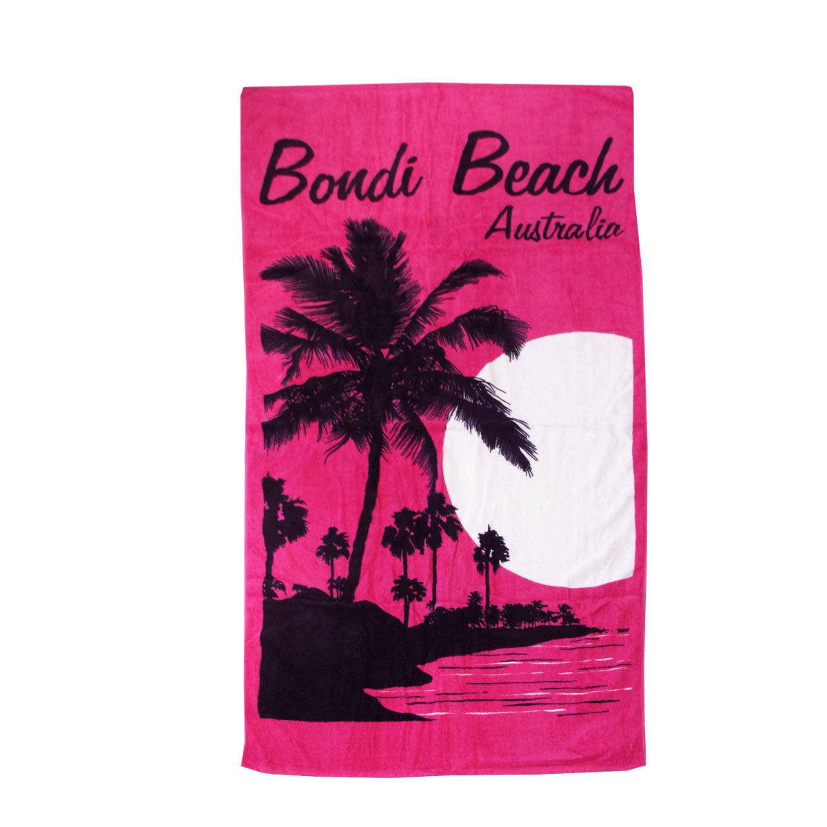 NNEDSZ Aqua Blu Bondi Beach Pink 100% Cotton Beach Towel 80 x 150 cm
