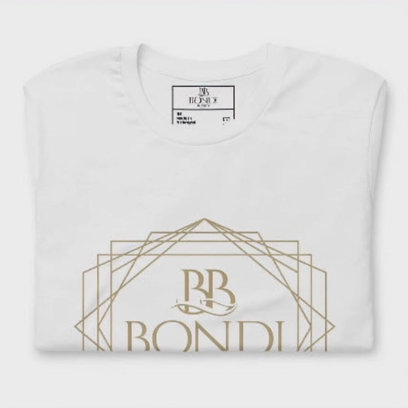 Bondi Basics White t-shirt with gold logo video