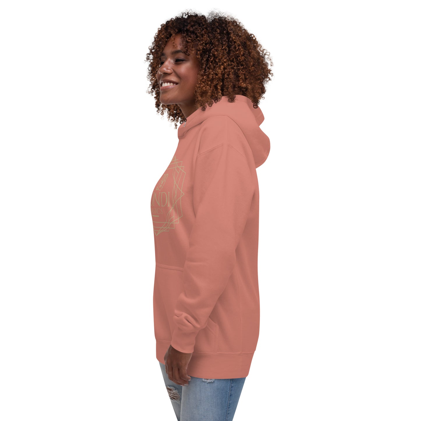 Bondi Basics unisex hoodie dusty rose side view