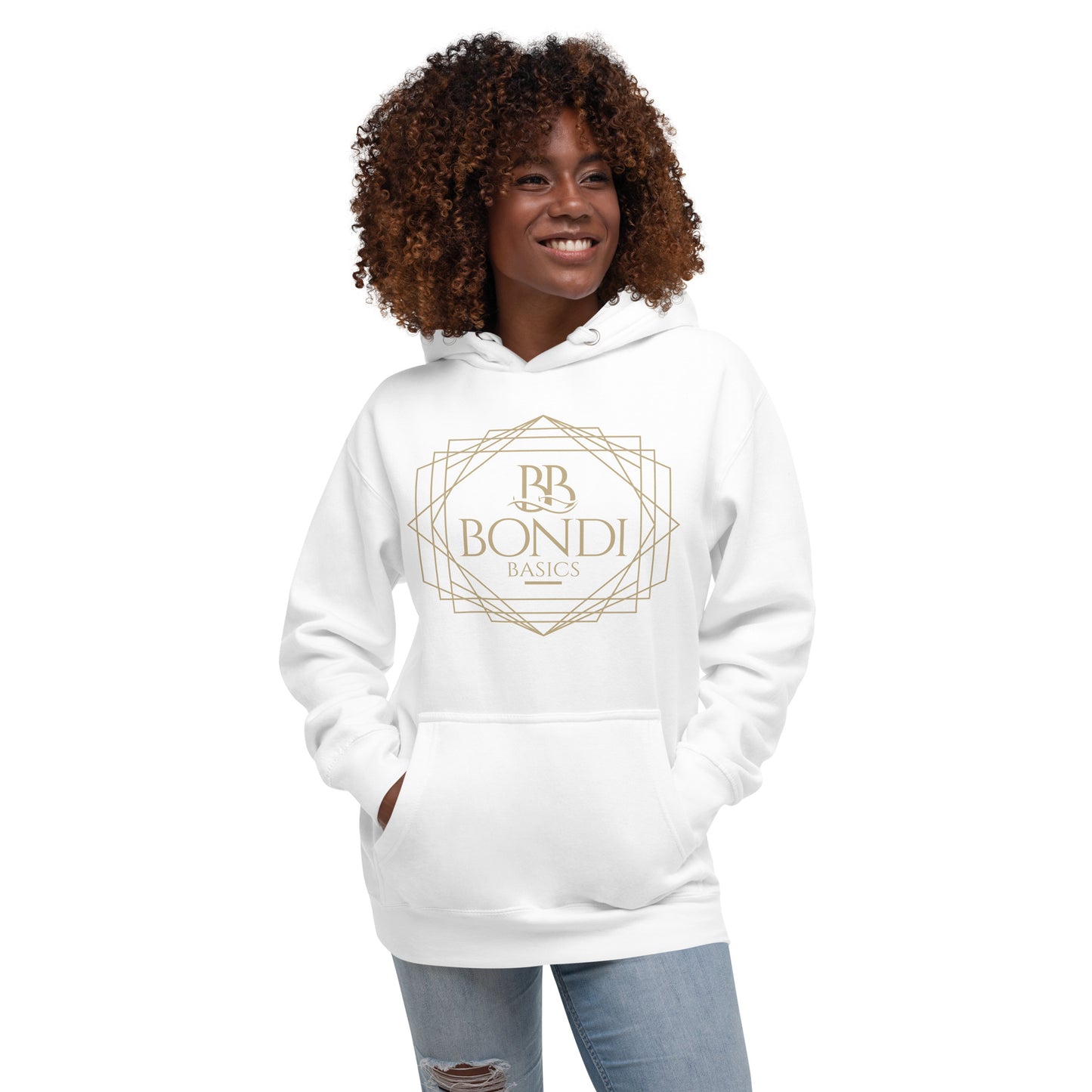 Bondi Basics unisex hoodie white front view