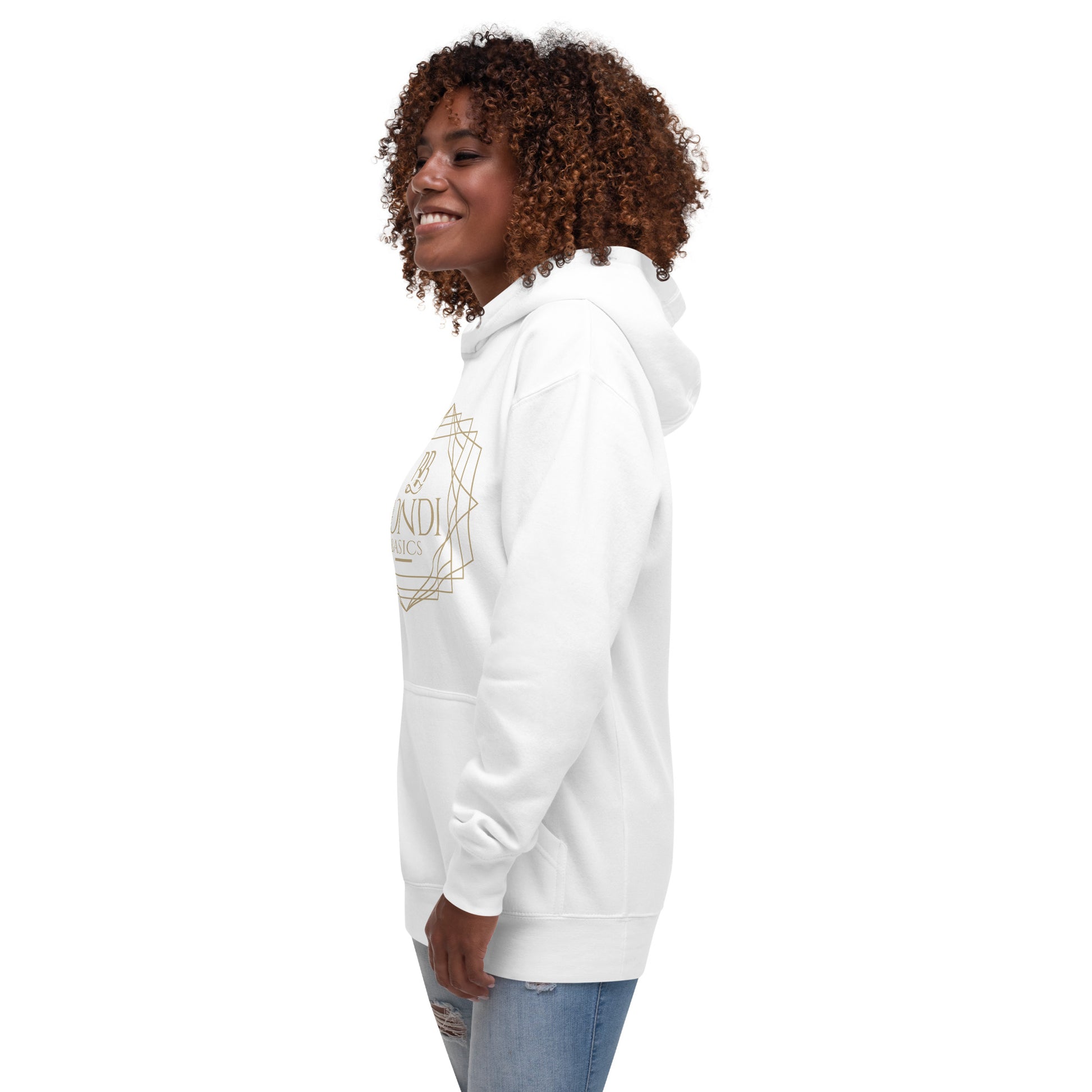 Bondi Basics unisex hoodie white side view