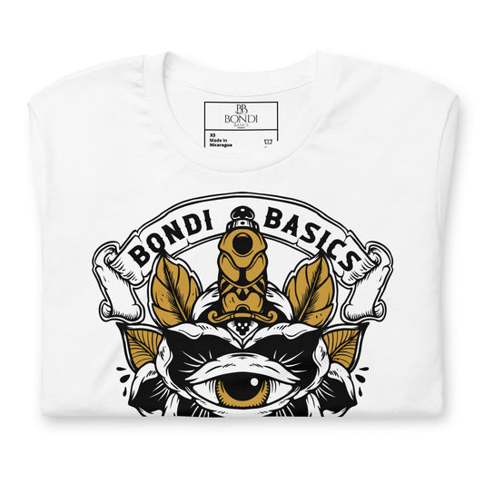Bondi Basics Unisex Streetwear TShirt - Evil Eye gold Design Front